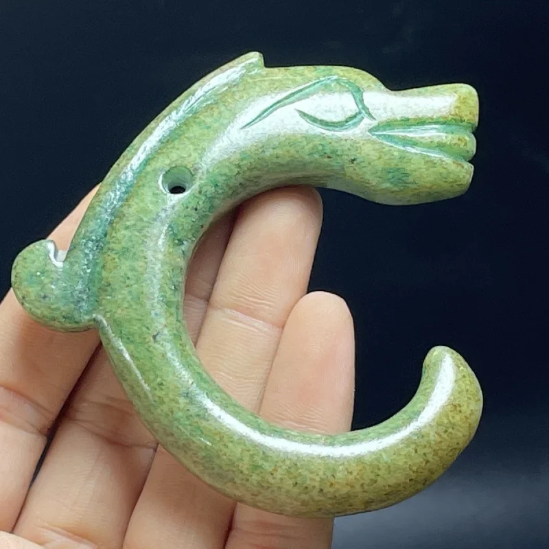 هان سلالة اليشم صفقة العتيقة اليشم قطعة أثرية قلادة اليشم القديمة معلقة حلية خمر التنين هوك