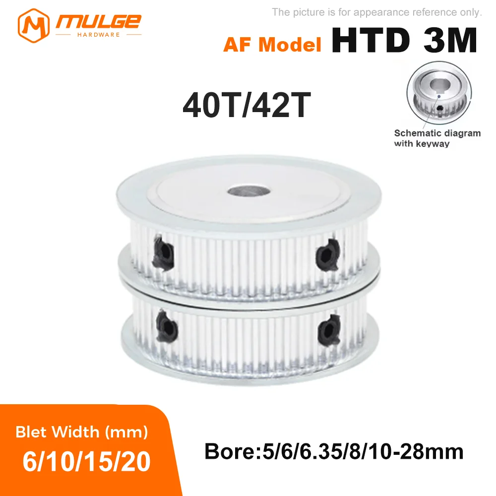

40T 42Teeth HTD 3M Pulley Wheel Bore 5mm-28mm Timing Pulley Belt Width 6/10/15/20mm HTD3M 40T 42T Belt Pulley Synchronous Pulley