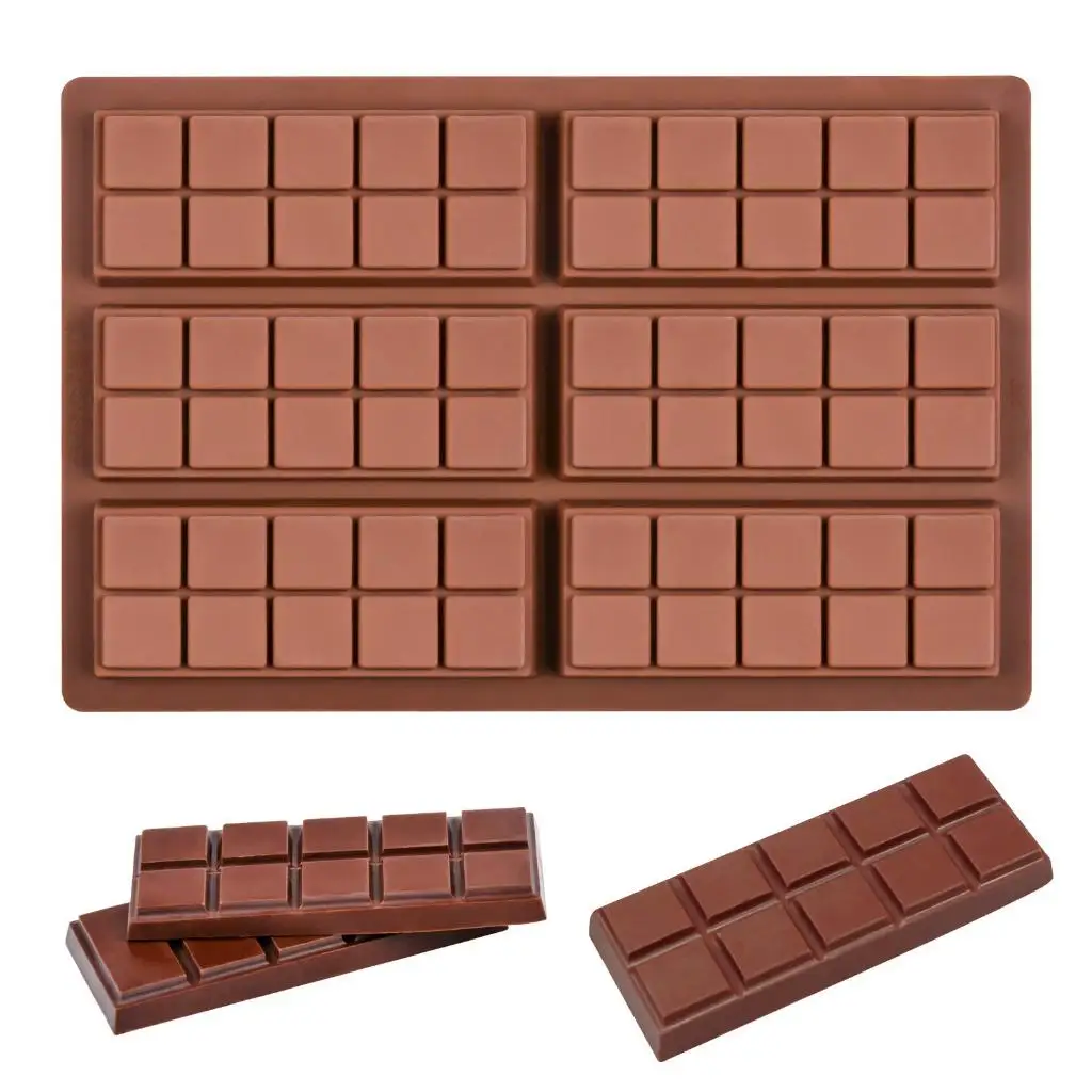 Schokoladenformen - Antihaft-Schokoladenformen, Lebensmittelechte Silikon-Schokoladenriegel-Form zum Backen, für Süßigkeiten und Schokoladensnacks – Detail 7