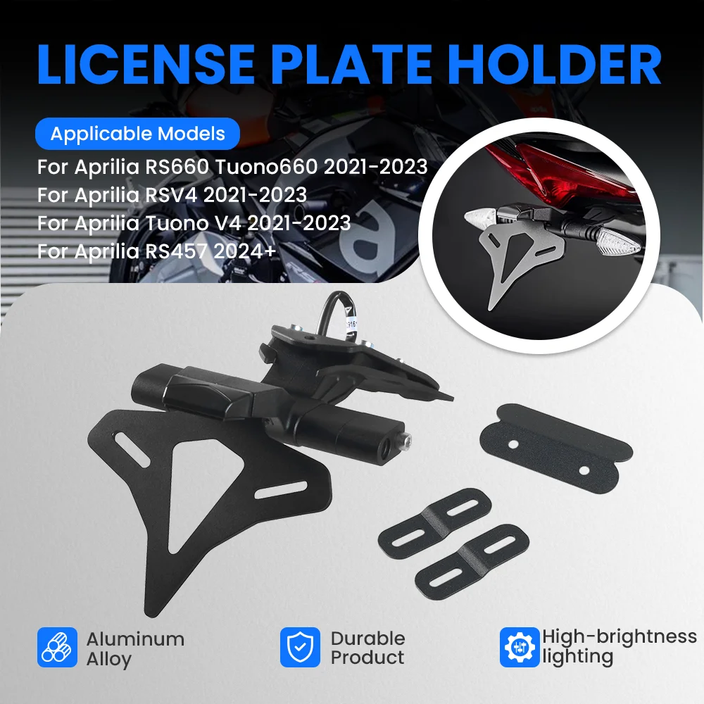 

Для APRILIA RS660 Tuono660 RSV4 Tuono V4 RS457 2021-2024 держатель номерного знака мотоцикла Fender Eliminator регистрационный кронштейн