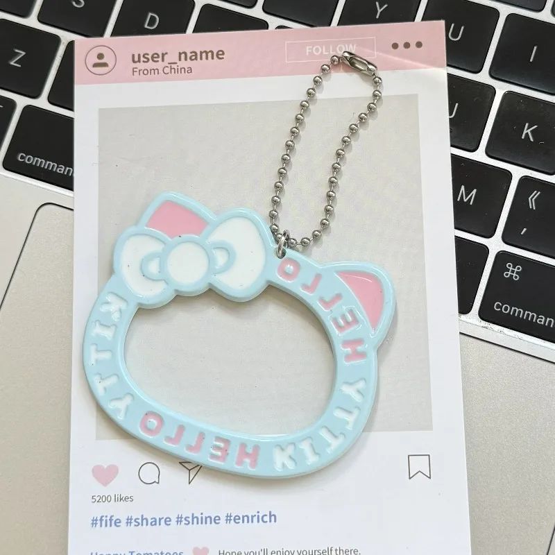 Cute Cartoon Kt Cat Three-dimensional Cut-out Cat Head Keychain Sweet Bag Pendant Versatile Girlfriend Gift Accessories