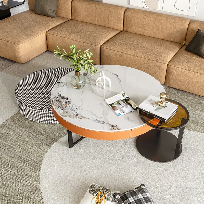 

Красота круглый итальянский светлый роскошный комбинированный современный простой журнальный столик