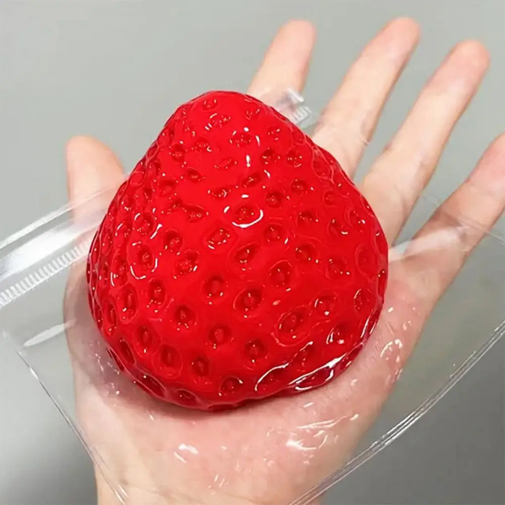 Strawberry Toy Squeeze Stress Relief Fidget for Kids Teens Adults Soft Tpr Stress Ball Simulation Food