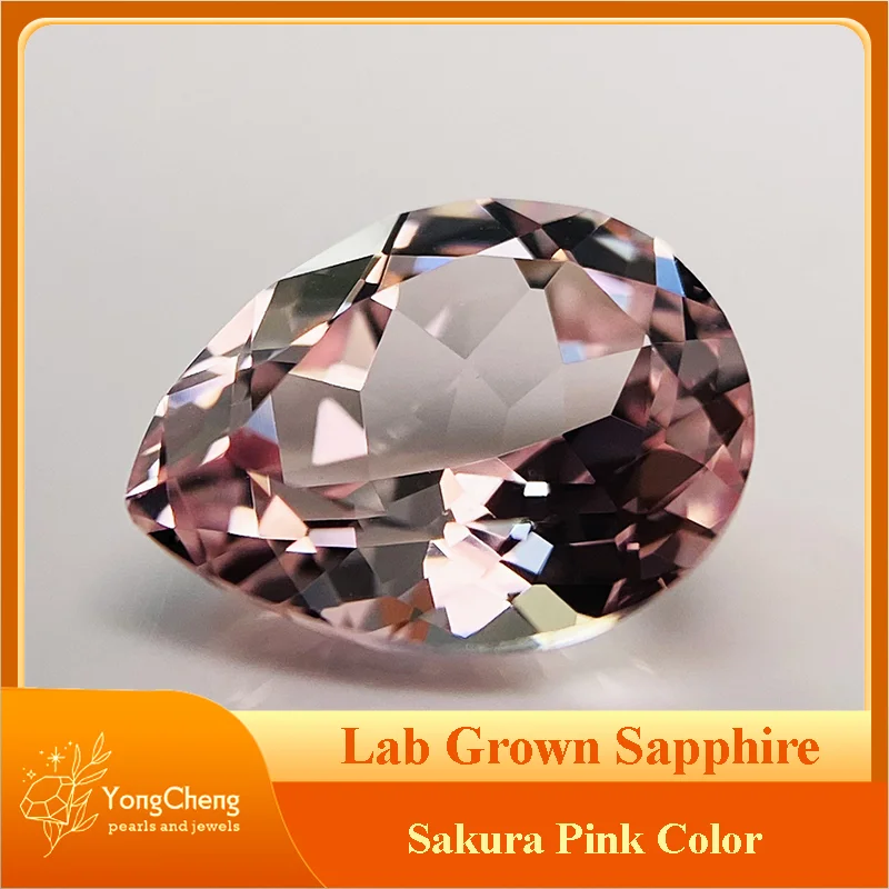 Lab Grown Sapphire Pear Shaped Sakura Pink VVS1 Charms for Jewelry DIY Ring Necklace Earrings Main Materials AGL Certificate