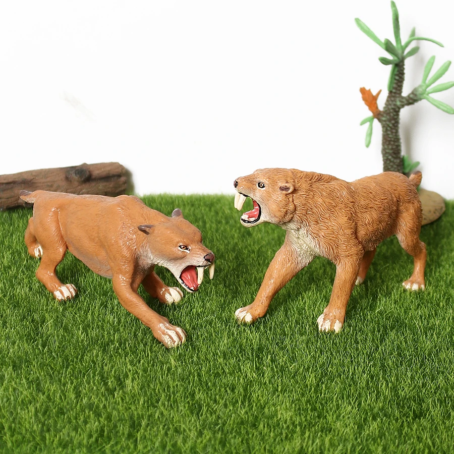 Realistic Prehistoric Animal Smilodon Mammuthus Lisowicia Woolly Rhino Mammut Figurine Savage Model Figure Educational Toys