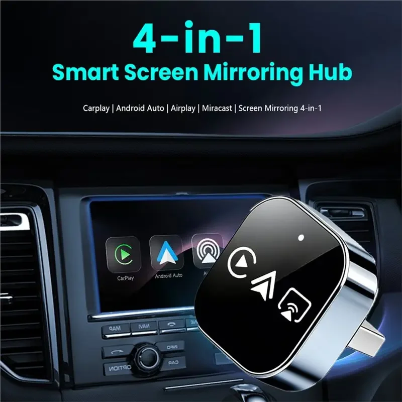 

Мультимедийный проигрыватель 4-в-1 Smart AI Box 2026 с беспроводным адаптером Carplay и Android Auto, поддержкой Netflix и YouTube, Plug and Play