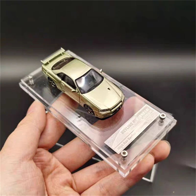 1/64 Model araba vitrinin kutusu akrilik yüksek dereceli kalınlaşma takviye hobi için Hotwheel hatıra (sadece durumda arabalar olmadan)