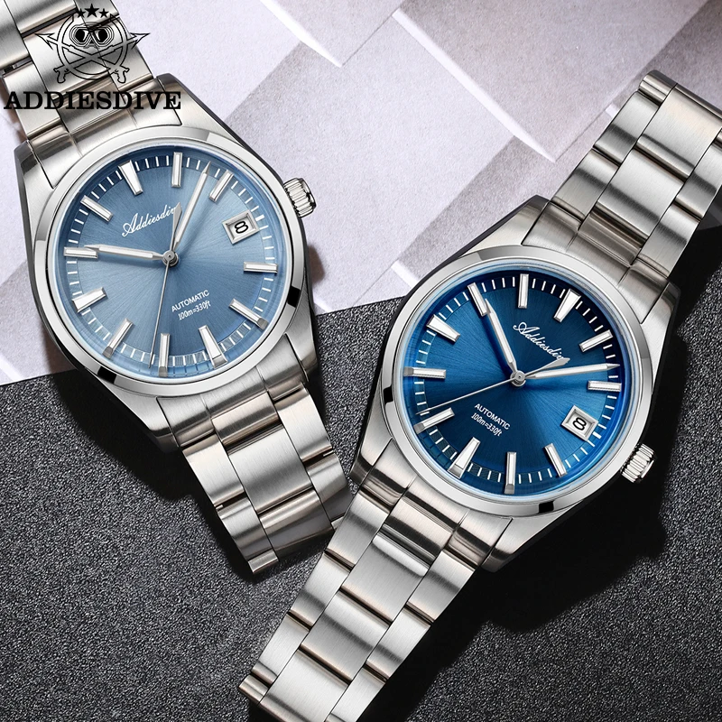 ADDIESDIVE Luxury Mechanical Watches AR Coated Dome NH35 Automatic Watch Luminous Waterproof Dress Watches Relogios Masculino