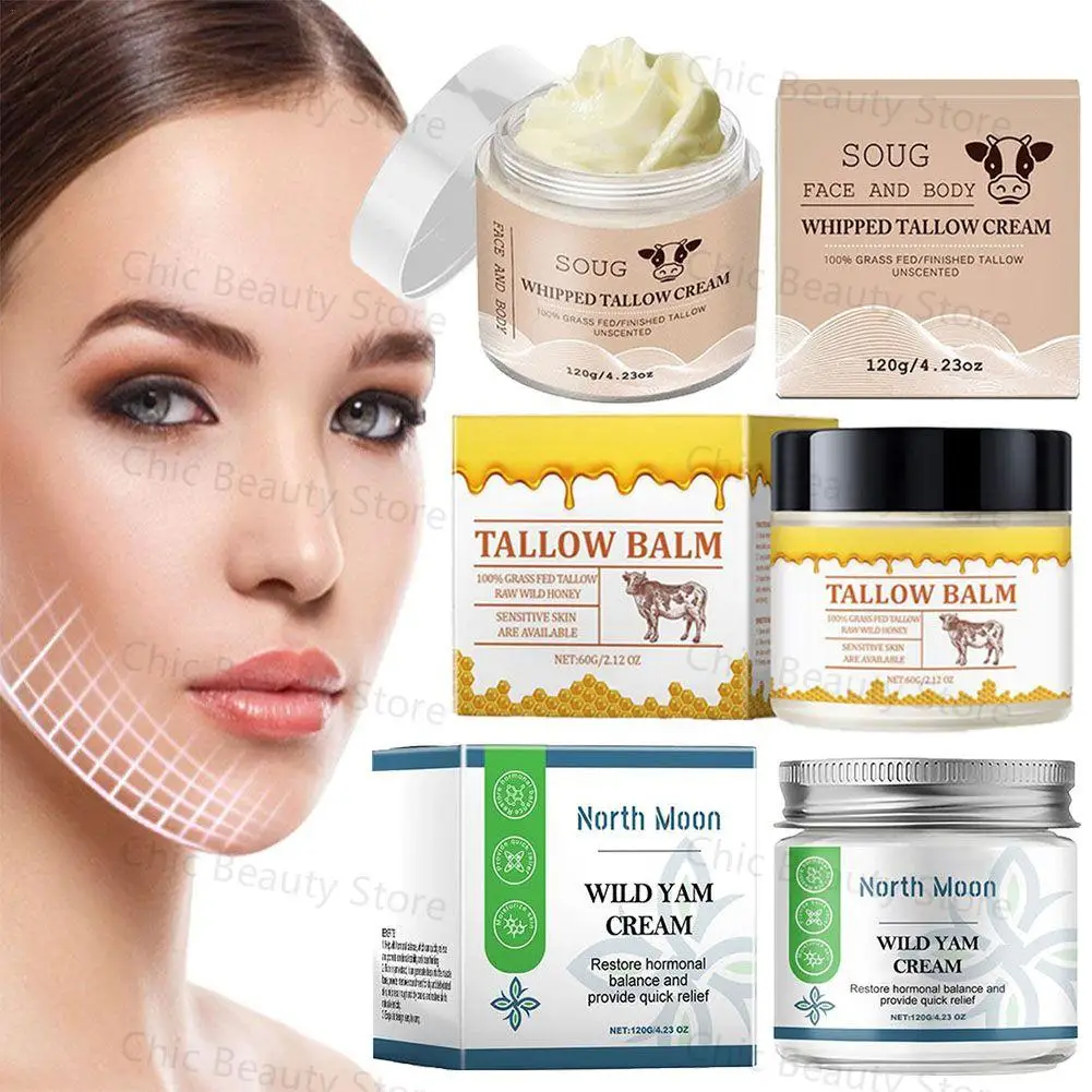 Wild Yam Creme Kokosöl Feuchtigkeitsspendende Gesichtscreme Gesicht Und Körper Schlagsahne Feuchtigkeitscreme Rindfleisch Hohlpaste Für Hautpflege 60g/120g