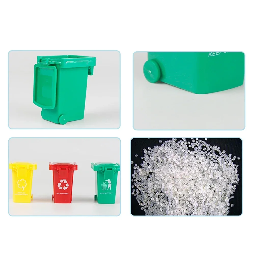 3 pièces/ensemble couleur vive enfants pousser jouet véhicules en plastique camion poubelle poubelles