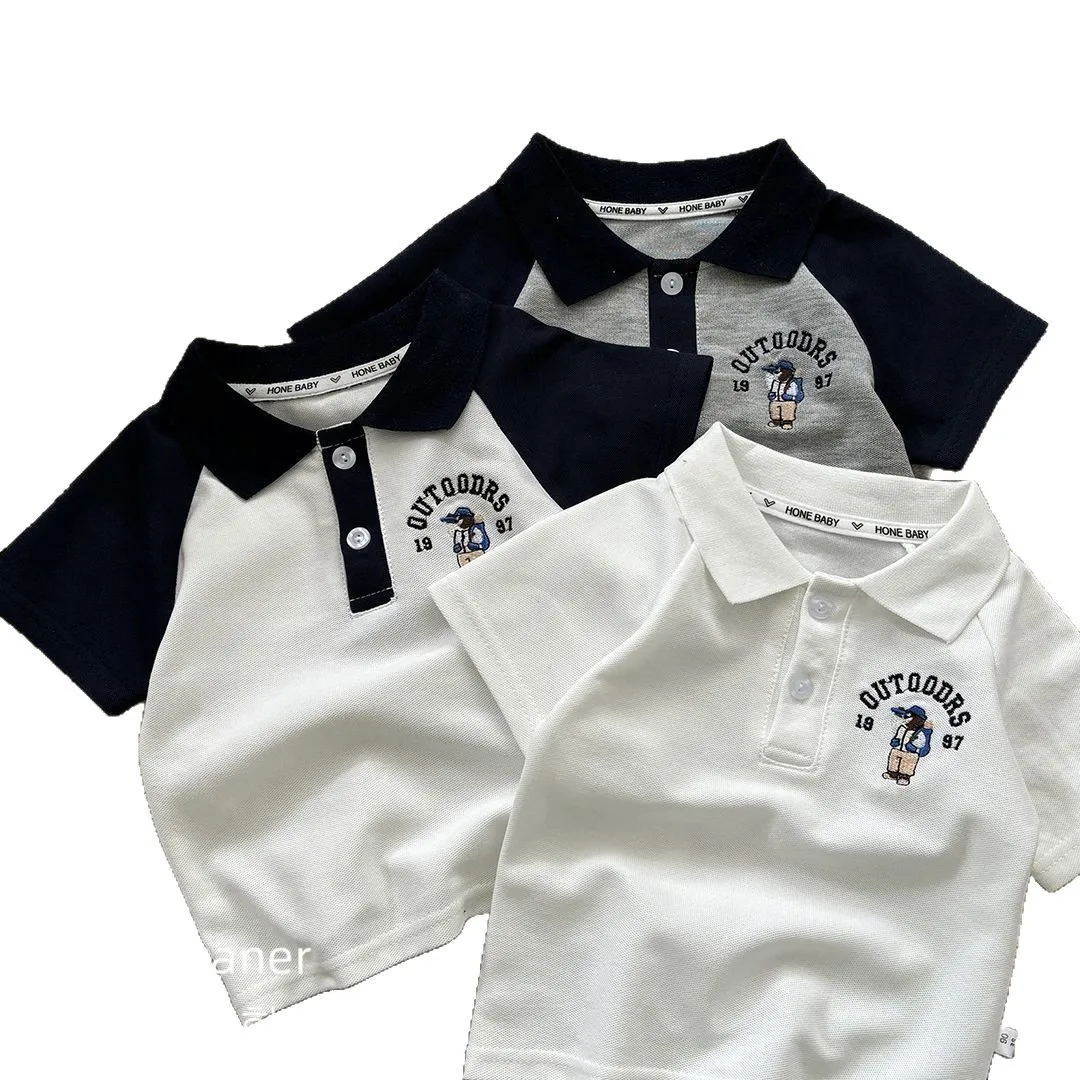 

Cute Bear Toddler Boys Polo T-shirts Kids Tops Tees Summer Children's Clothes