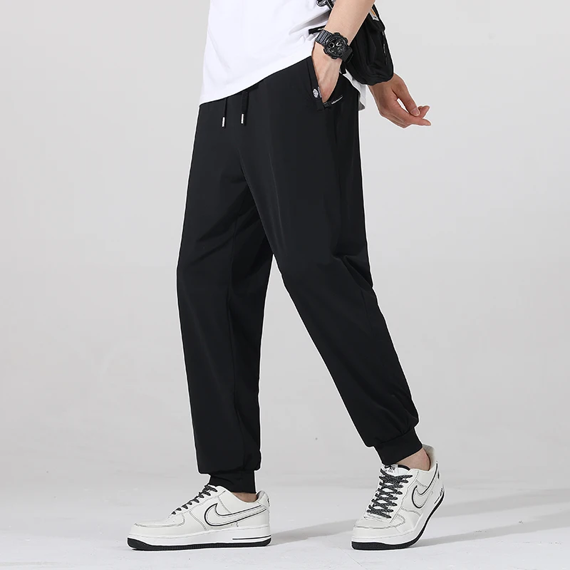 Gym Sports Pants Summer Men's Lightweight Breathable Solid Color Bicycle Riding Slim-Fit Quick-Dry Pants Outdoor Casual Pants