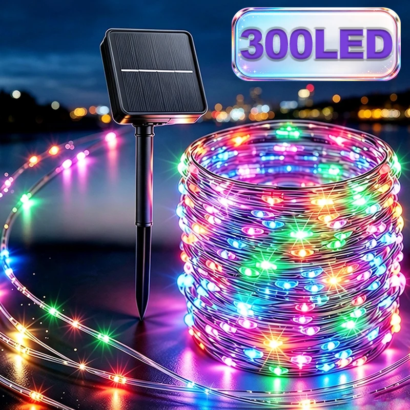 Solar Fairy Lights Outdoor LED Christmas Decor String Lights Waterproof 8Mode Twinkle Lights for Outdoor Patio Garden Yard Decor