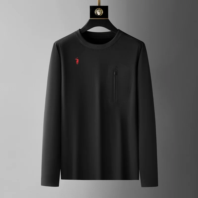 

Круглый воротник с длинными рукавами, боковая молния, футболка, основа, до текстуры, чтобы быть полностью одетым, одетым в сетку, чтобы выйти из коллекции