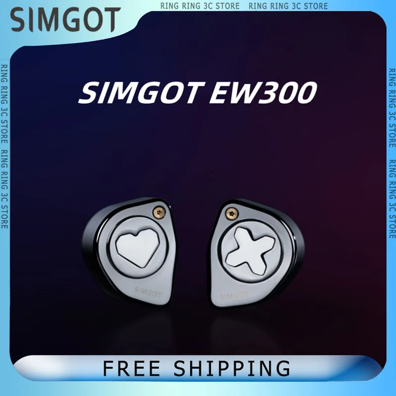 SIMGOT EW300 In Ear Wired EEarphones 1DD+1Planar+1PZT Hybrid Driver HiFi High Sound Quality Earbuds with Detachable Cable Custom