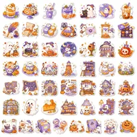 50Pcs Healing Pastel Halloween Stickers Cute Ghost Pumpkin Dessert Waterproof Vinyl Decals for Journal Laptop Phone Gift 3