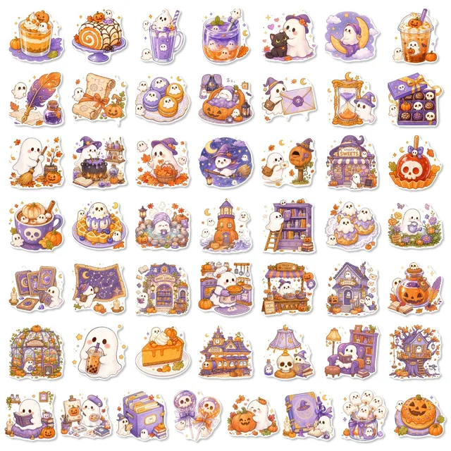 50Pcs Healing Pastel Halloween Stickers Cute Ghost Pumpkin Dessert Waterproof Vinyl Decals for Journal Laptop Phone Gift 3 50Pcs Healing Pastel Halloween Stickers Cute Ghost Pumpkin Dessert Waterproof Vinyl Decals for Journal Laptop Phone Gift 3