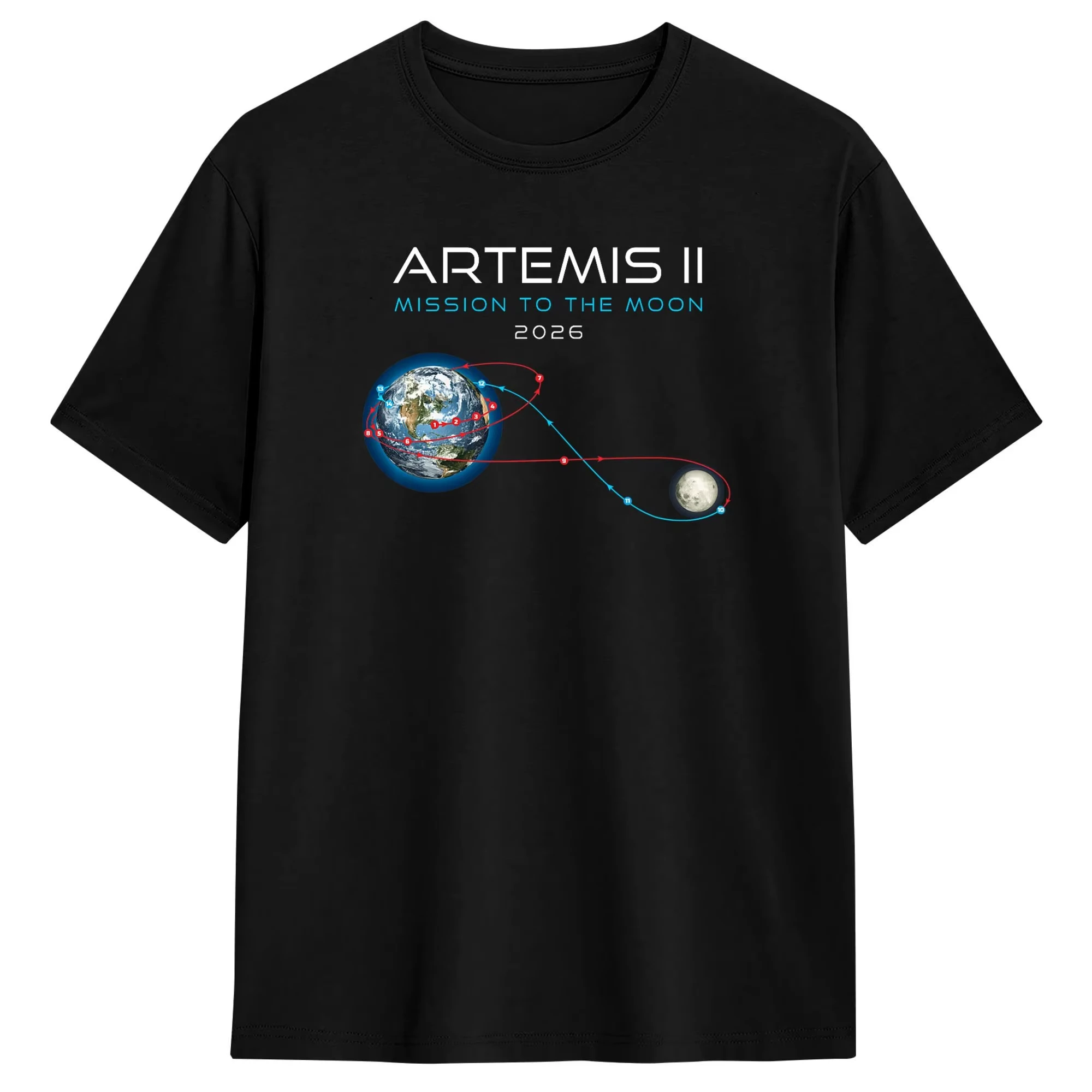 Artemis II Launch Mission To The Moon 2026 T-Shirt Summer Y2K Fun T Shirts 100% Cotton Harajuku Tee Shirt for Men DIY Clothing