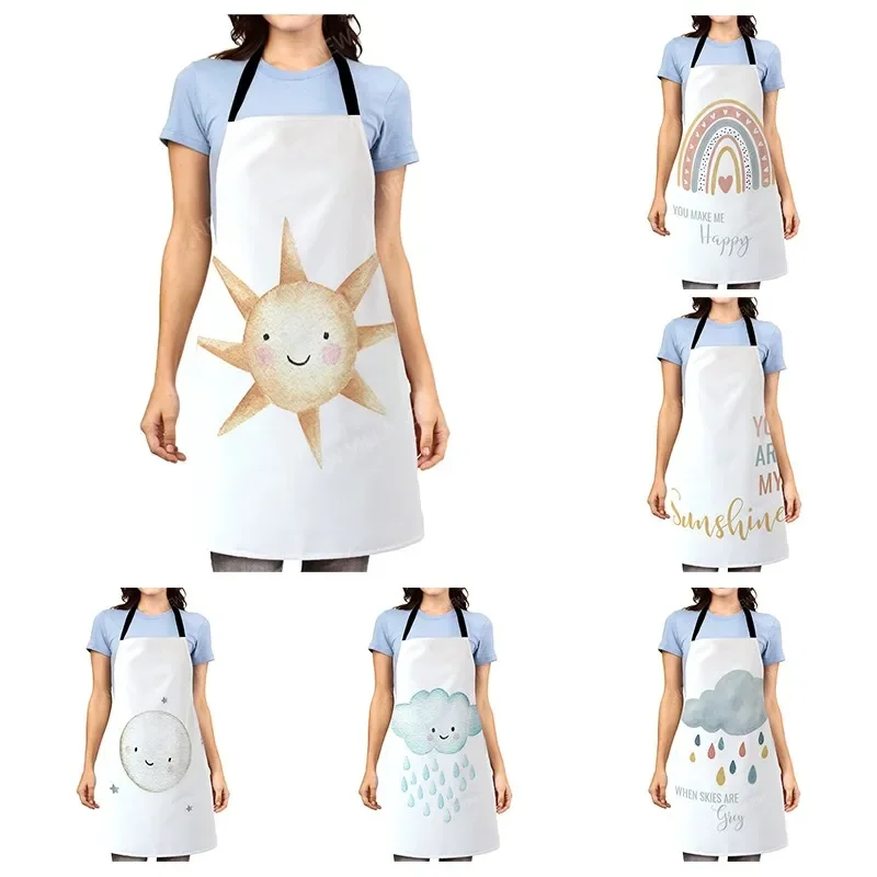 nordic Aesthetic Women kitchen apron kids original Children Waterproof girl princess waiter work apron oil proof boho plant