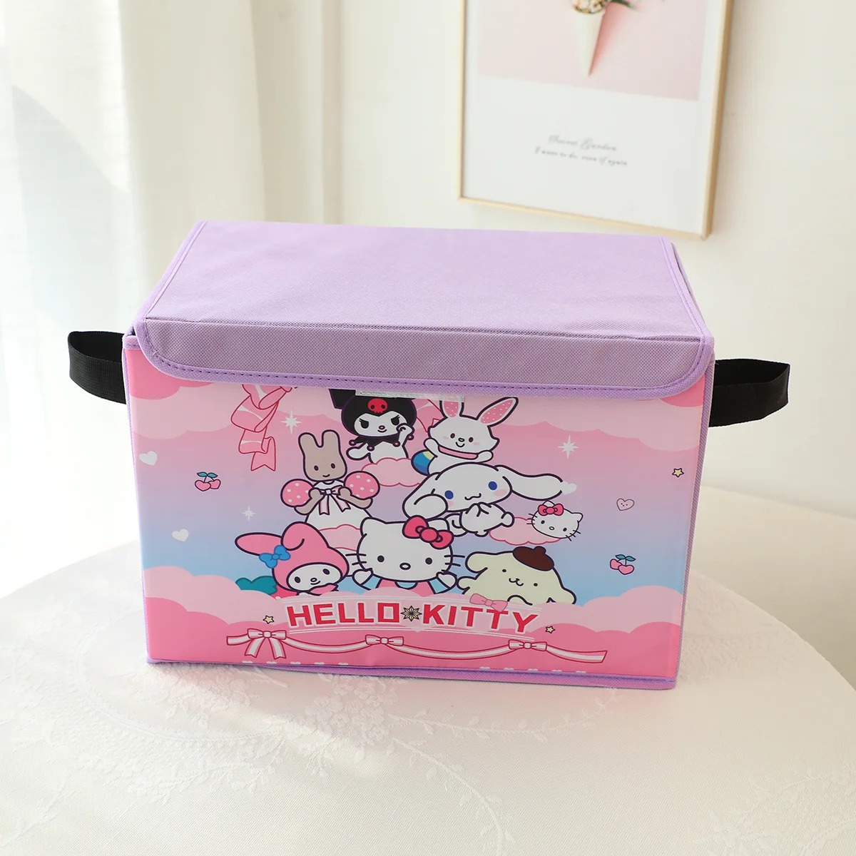 Sanrio Hello Kitty Desktop Storage Box Cute My Melody Kuromi Cinnamoroll Sundries Underwear Cosmetic Stationery Organizer Basket