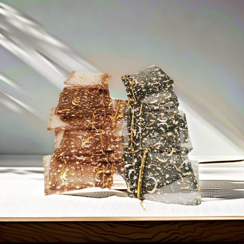 1000-pieces-noir-marron-lune-etoile-organza-maille-cordon-sacs-cadeaux-emballage-faveurs-de-fete-de-mariage-affichage-de-stockage-de-noel