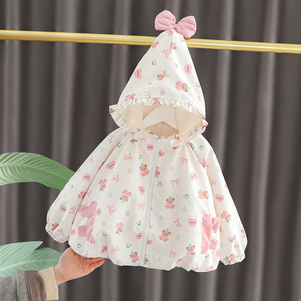 

18M-5T spring autumn children kids girls fashion cartoon cotton long sleeve coat