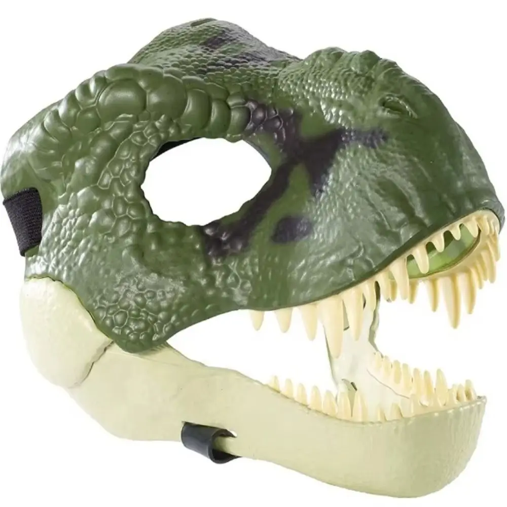 Moving Jaw Halloween Dinosaur Mask Open Mouth Hard Plastic Raptor Dino Mask Funny Cosplay Props Dinosaur Headgear for Party