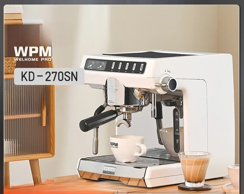 

Welhome/WPM KD-270SN Home Espresso Semi-Automatic Mini Coffee Machine with Foam Milk White New Model