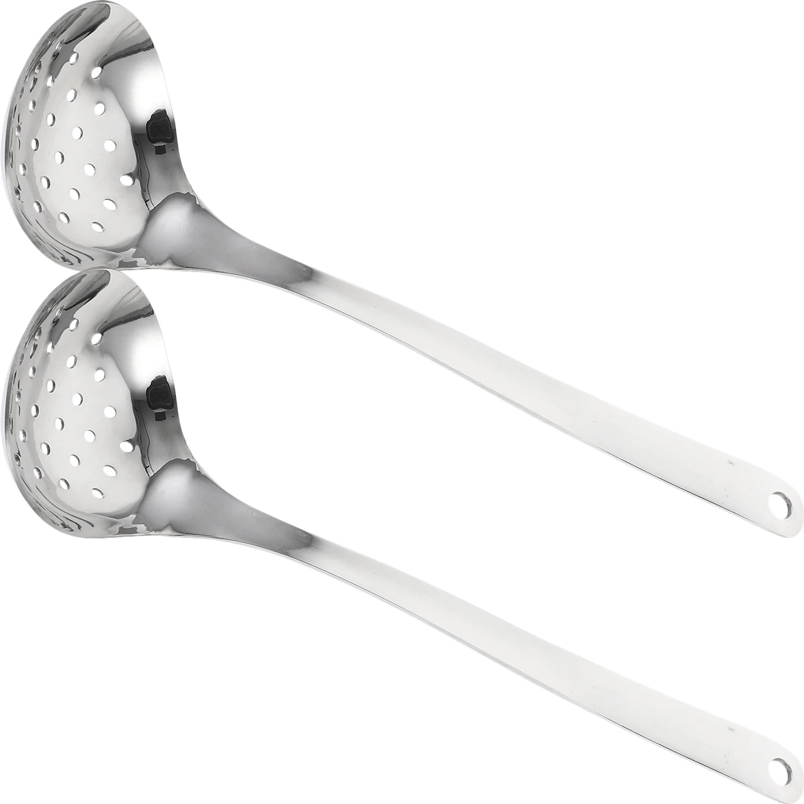 

UTHCLO 2pcs Stainless Steel Handle Colander Spoon Hot Pot Skimmer Ergonomic Slotted Serving Utensil Kitchen Tool Silver