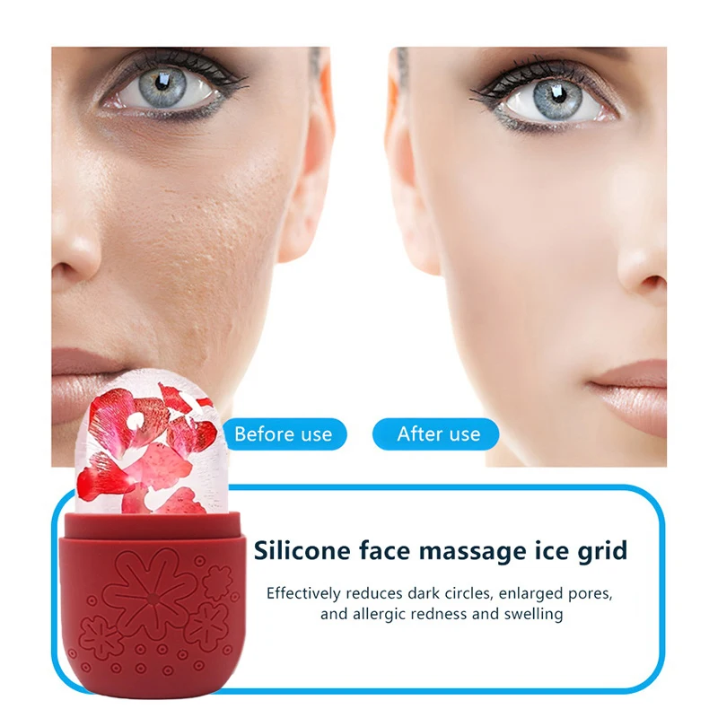 Wałek do twarzy z lodem, narzędzia do liftingu i konturowania twarzy, silikonowe formy do kostek lodu, kulki do masażu twarzy i oczu, narzędzia do pielęgnacji skóry.