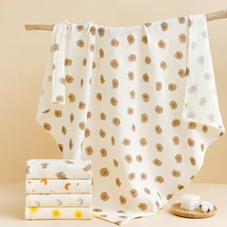 1PC 100*100cm Cotton Muslin Blanket 2 Layers Newborn Baby Bath Towel Wrap Muslin Swaddle Blankets Baby Blankets Newborn