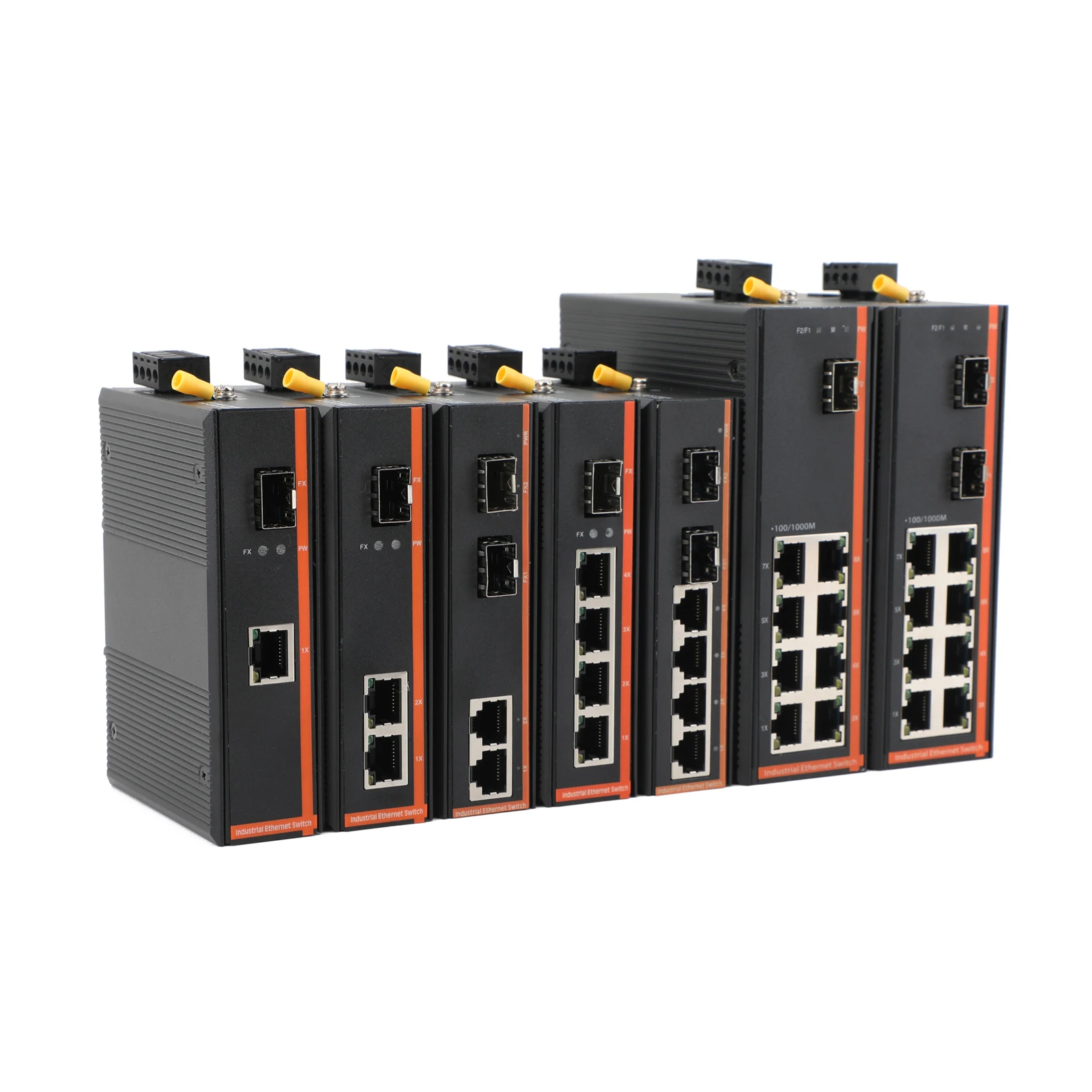 1 SZT. Gigabitowy Transceiver SFP Przemysłowy 1/2 SFP na 1/2/4/8 RJ45 10/100/1000M Przełącznik Światłowodowy Sieci Przemysłowej