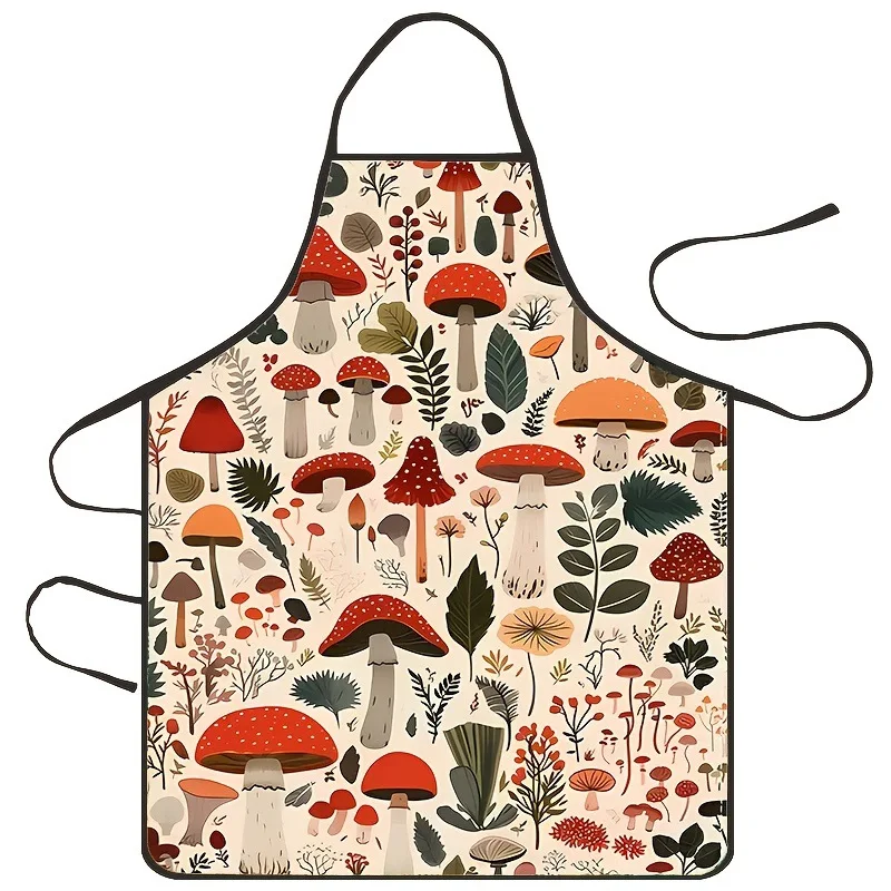 【Cats in The Kitchen】Printed Apron with Cartoon Cat Pattern, Oil-Resistant & Stain-Proof, Home Apron