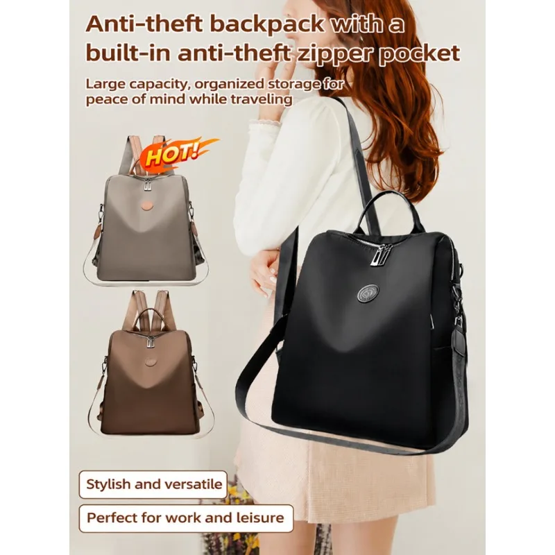 Thickened Oxford Fabric Backpack with Multiple Carrying Methods, Large Capacity, Luggage Trolley Compatible