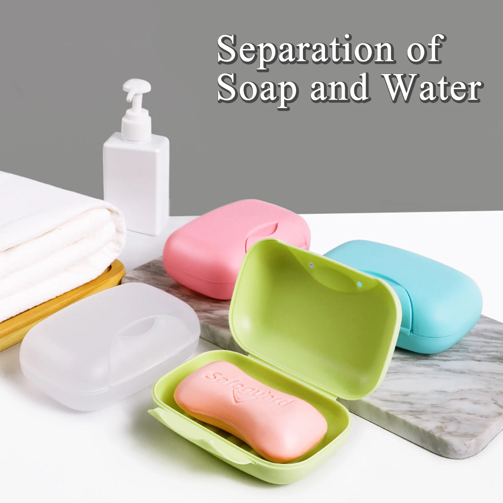 Travel Portable Soap Box Waterproof Sealing Leak Proof Soap Case Container with Lock for Journey Home Hotel Bathroom Supplies