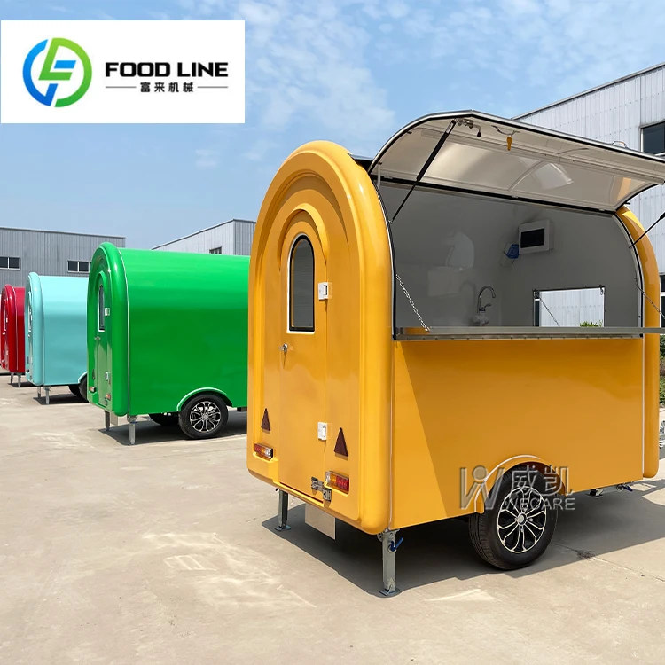 FULAI في الهواء الطلق شاحنة طعام الشارع بيع عصير عصير بار الآيس كريم شاحنة الغذاء المحمول هوت دوج عربة القهوة مقطورة