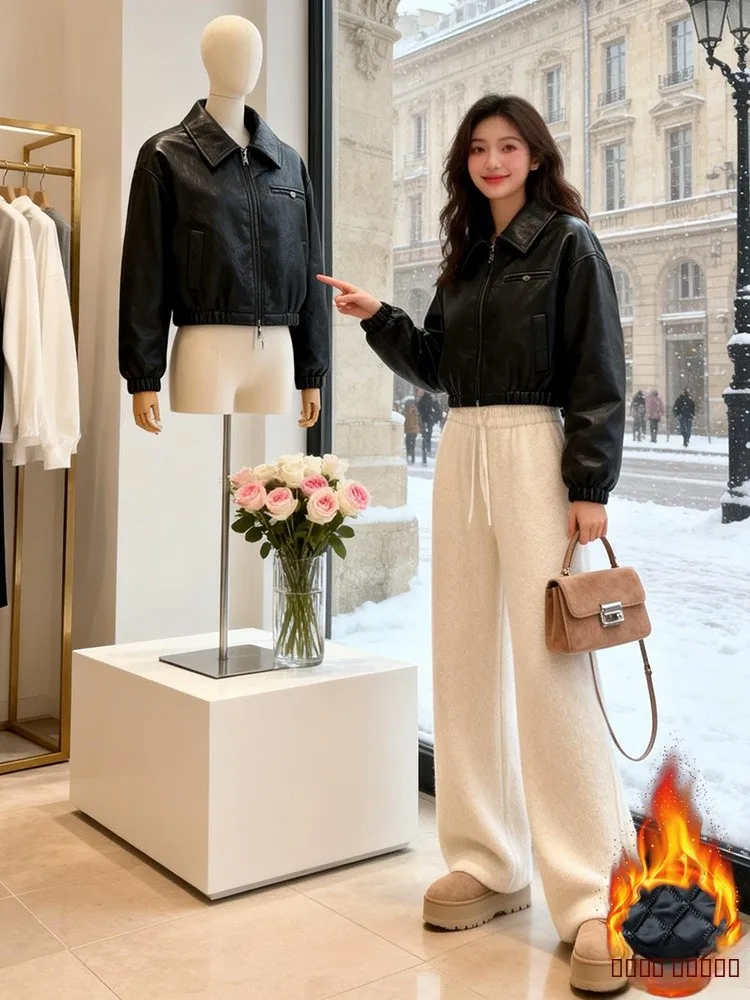 

Sli ort Puffer Jaet Women's Thiened Fce Lined Winter Outerwear Korean Sle Quali Fabric Casual Loose Fit