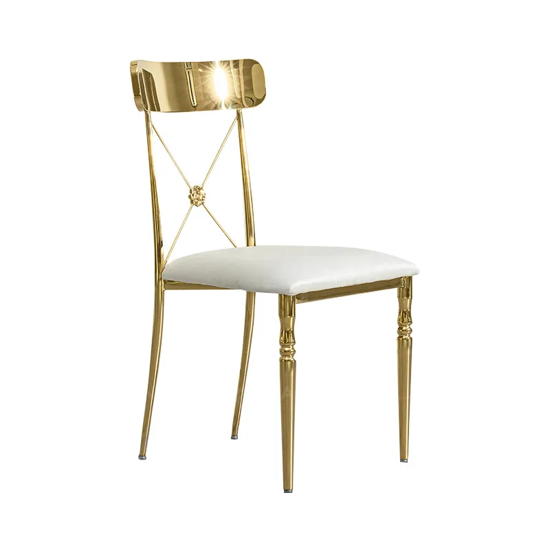

Hotel banquet dining chair, wedding golden bamboo chair restaurant backrest