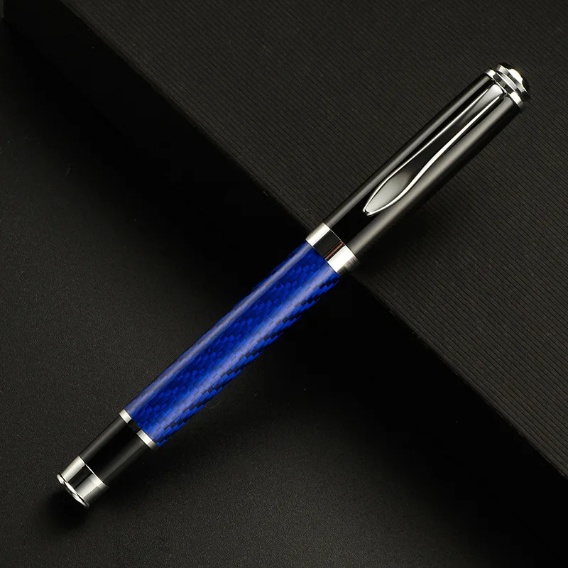 Luxus Carbon Fiber Metall Brunnen Stift Student Schule Büro Schreibwaren Neue Tinte Stifte Zum Schreiben Elegante Stifte – Detail 1