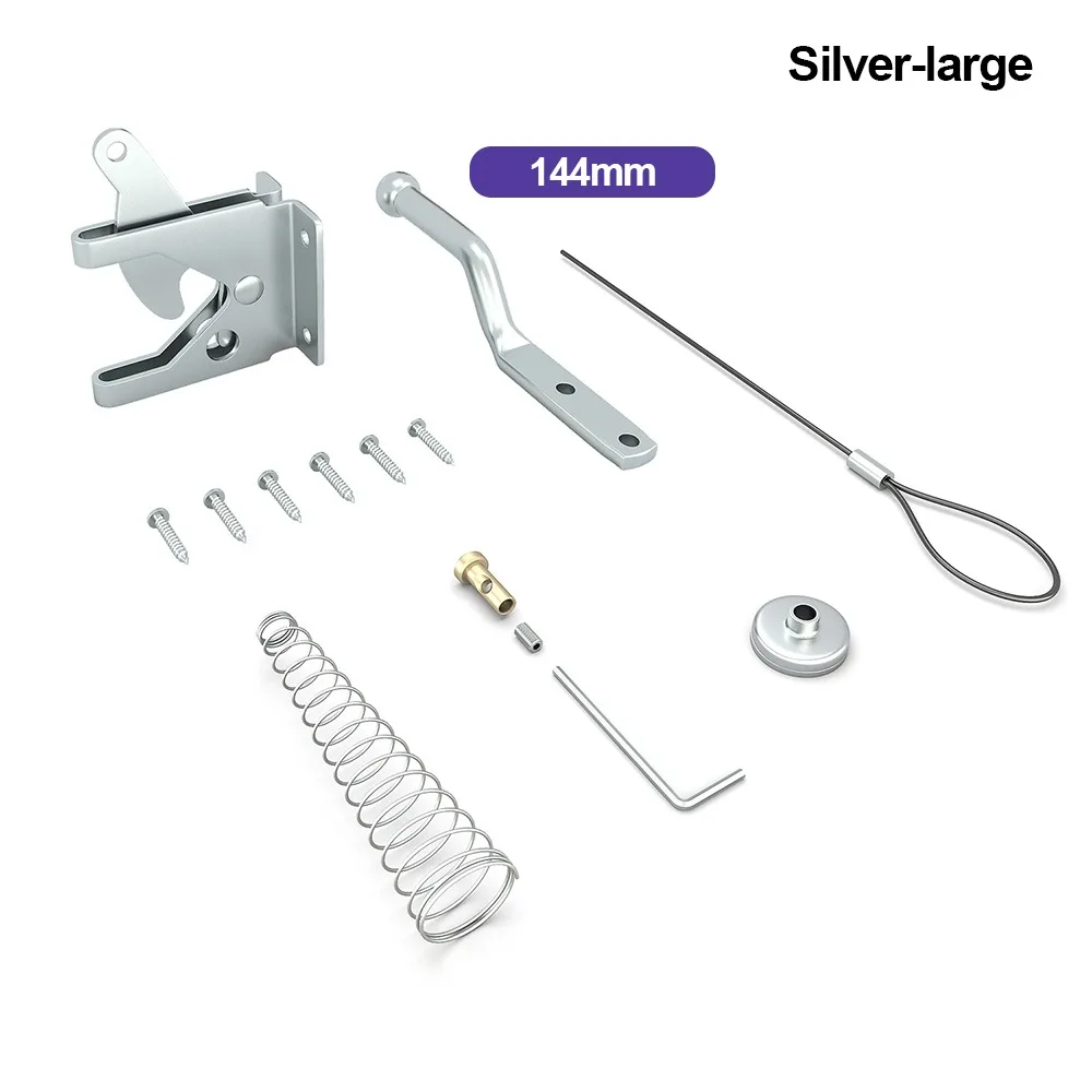 

Metal Self-Locking Gate Latch Heavy Duty Spring Cable Pull Automatic Gravity Latch with Bolt Automatic Slam Catch