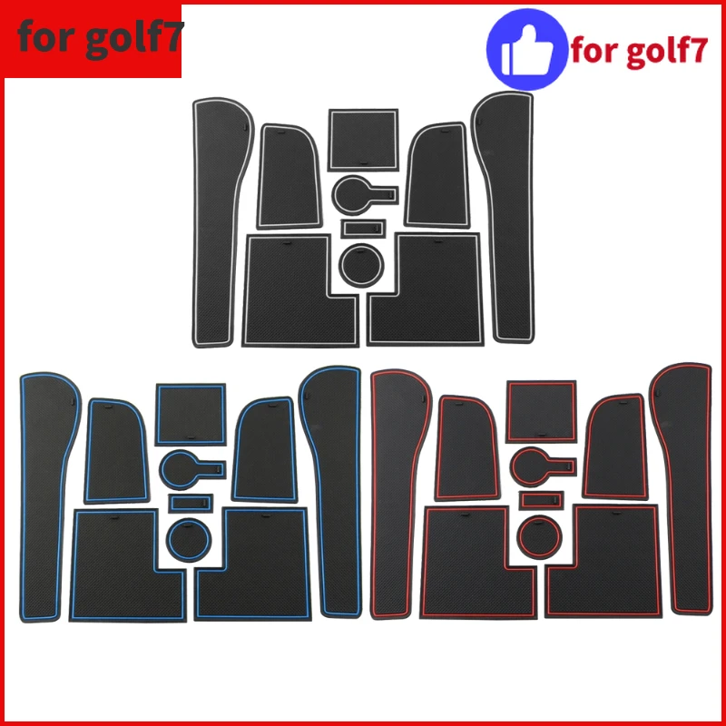 10Pcs Silicone Car Non-Slip Door Groove Mats Gate Slot Cup Pad Mat for Volkswagen VW Golf 7 7.5 MK7 MK7.5 2013-2020 Accessories