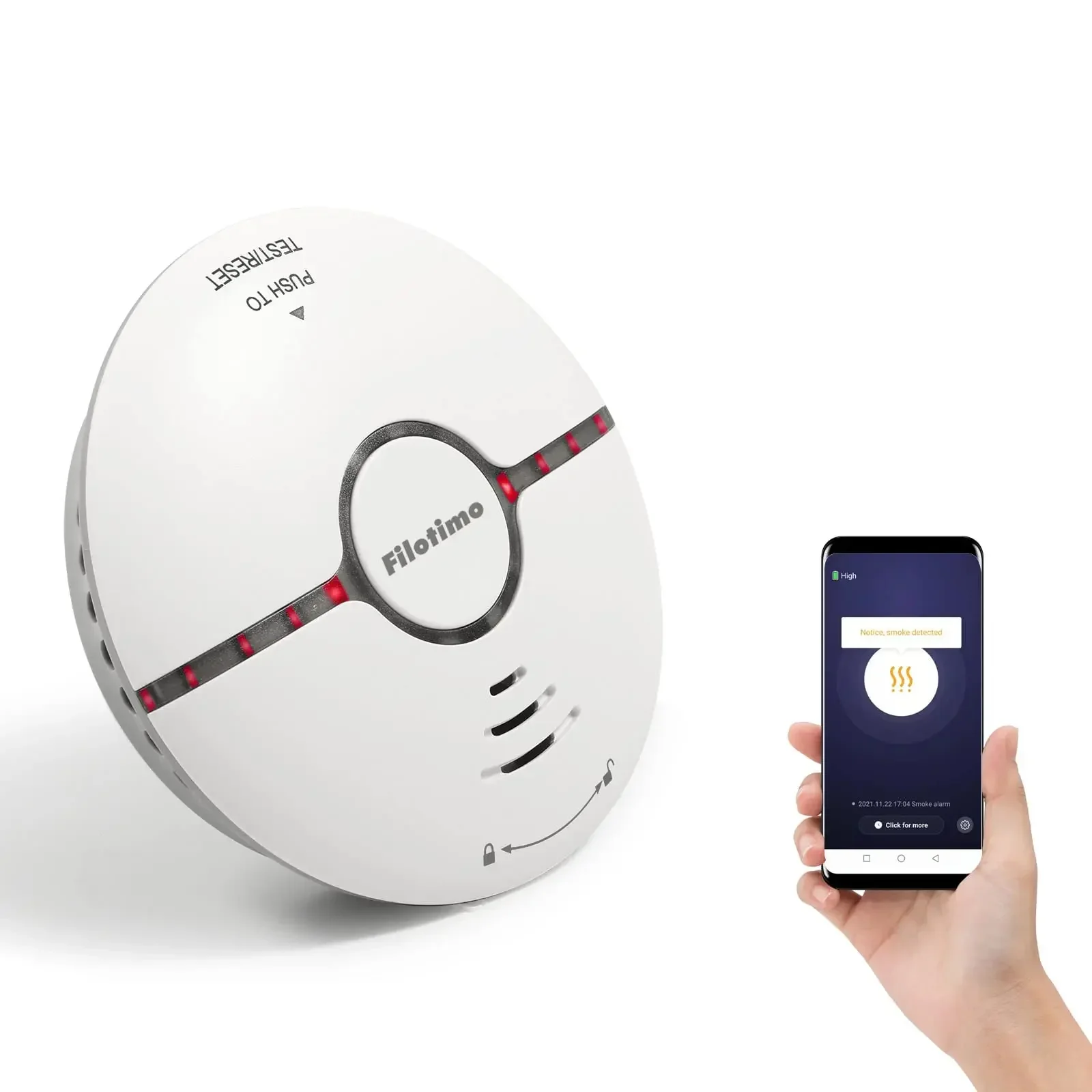 Certyfikat CE Tuya Smart Home Security Detektor dymu na baterie z mobilnym zdalnym monitorowaniem