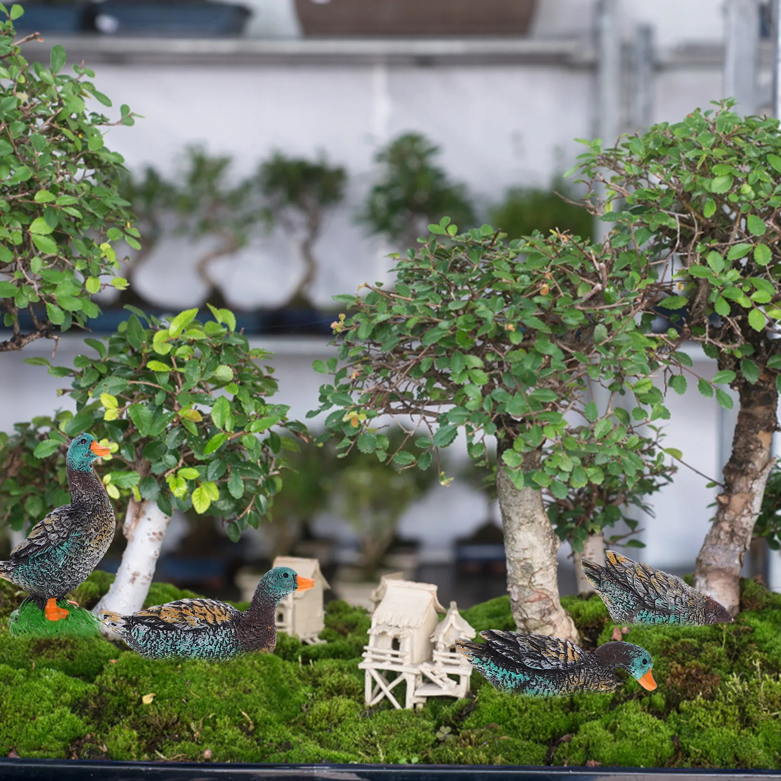 

8 Pcs Resin Ducks Statue Detailed Craftsmanship Durable Wedding Decor Bedroom Office Garden Ornament Easy Clean