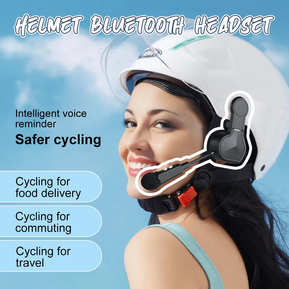 

Motorcycle Bluetooth Headset Wireless Stereo Moto Helmet Headphones Music Player Handsfree Earphone with Clip Holder