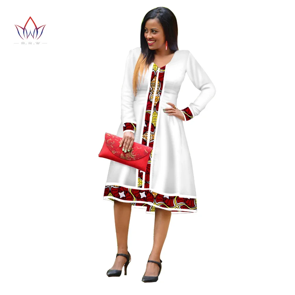 African Maxi Dresses For Women Elegant Cotton Print Traditional Ethiopia Style Outfit Female Long Sleeve Church Robes WY2992