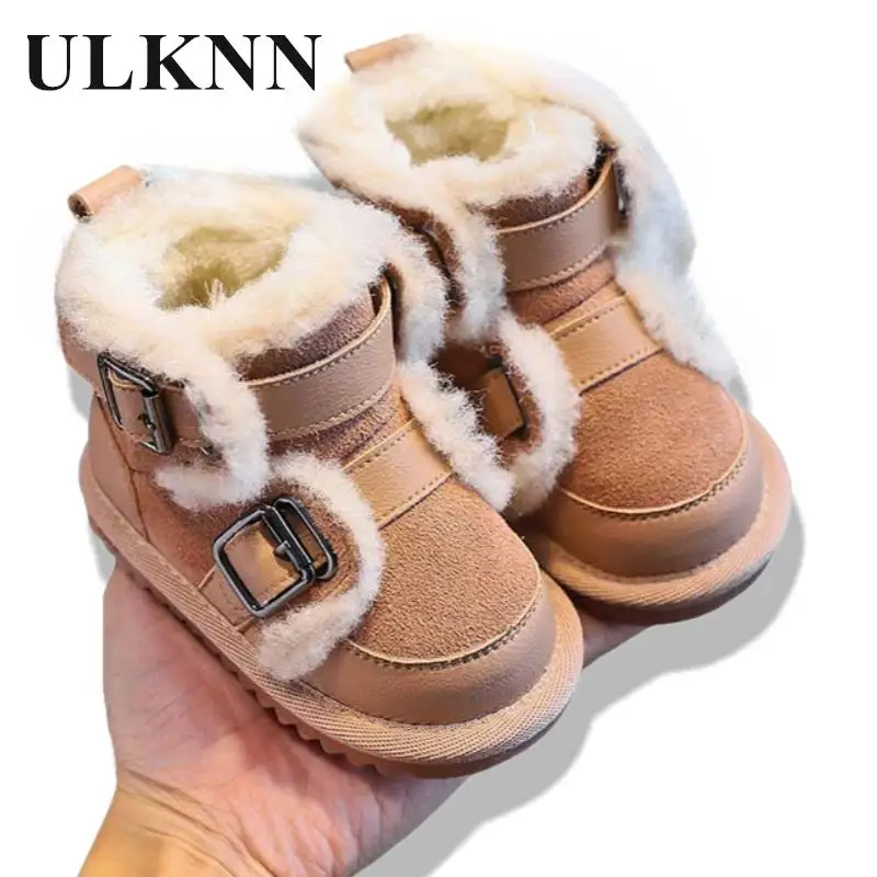 Baby Plush Winter Boots Baby Soft Soled Walking Shoes 1-3  4-6 Year Old Boys  Casual Cotton Shoes Thick  Winter Girls\' Shoes