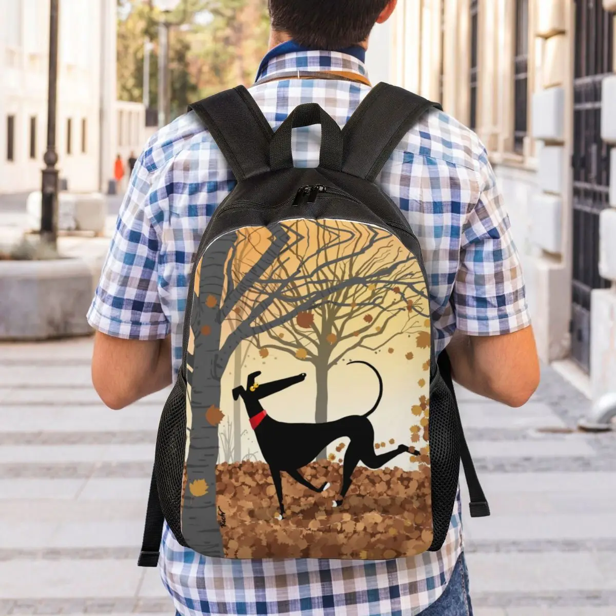 Autumn Hound Backpacks for Women Men Waterproof School College Greyhound Whippet Dog Bag Print Bookbag