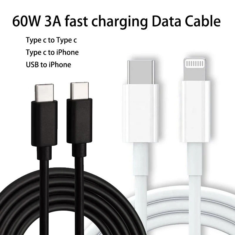 كابل شحن سريع من النوع c إلى النوع c بطول 1 متر متوافق مع الهواتف المحمولة وبنوك الطاقة وطابعات أجهزة الكمبيوتر وظيفة 3A للهاتف المحمول #1
