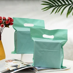 22x22cm Shipping Envelope Green Plastic Courier Bags Hand Held Delivery Bag Packaging Supplies Mailing Bags with Handle 10Pcs