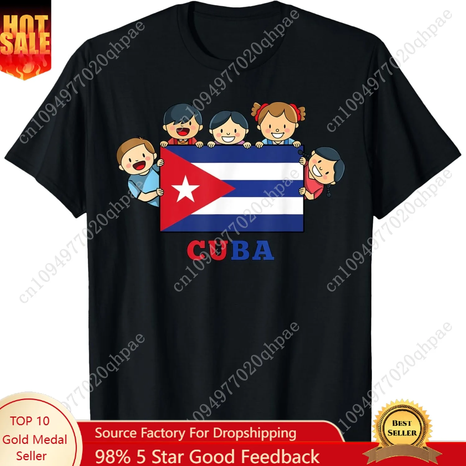 

Kids Cuba Flag Hispanic Heritage Month Cuban T-Shirt